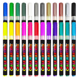 ปากกาชอล์ก KHY ขายดี ราคาส่ง สำหรับเขียนบนผนัง กระจก หรือตู้เย็น ชุดลบได้ หัวปากกาแบบสองด้าน สีชอล์กเหลว - Product Image 3