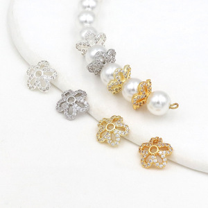 ที่ใส่ดอกไม้เซอร์คอน ชุบทองแดง 18K ทอง เงิน อุปกรณ์ทำเครื่องประดับ DIY C21 - Product Image 3
