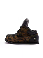Bottes basses LE LOSANGE Platform Mohawk Powder Leopard Print Black Tiger Stripe à semelle fine, avec couture Goodyear, style streetwear original