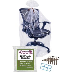 กระเป๋าเก็บของขนาดใหญ่ Wowfit 45x65 นิ้ว แบบใส กันน้ำ ทนทาน สำหรับคลุมเก้าอี้และกระเป๋าเดินทาง - Product Image 1