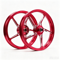 Pièces de modification de moto, jantes en alliage coulé à 5 branches rouges, ensemble de roues avant et arrière