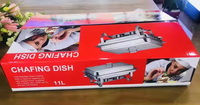 Edelstahl Hotel- und Restaurant-Buffet-Speisenwärmer 220V Brennstoffbeheiztes Bain-Marie Holzpfanne Günstiger Chafing Dish zur Aufbewahrung