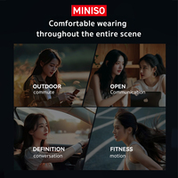 MINISO X8 TWS Earphone Headphone Nirkabel untuk BT5.4 Layar Digital Definisi Tinggi Daya Tahan Baterai Lama Peredam Kebisingan