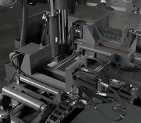 Machine de découpe de métal CNC à angle rotatif, scie à ruban automatique avec moteur à engrenages et pompe