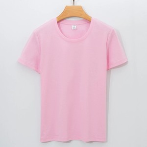 Camiseta de Mujer 100% Algodón Mercerizado, 170 Gramos, Cuello Redondo, Manga Corta, Tacto Fresco, Camisetas de Verano para Mujer en Colores Sólidos - Product Image 3