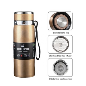 BPA Free Vacuum Thermos <span class=keywords><strong>Flask</strong></span> 800ml <span class=keywords><strong>1000ml</strong></span> Garrafas de água dupla parede com chá Infuser e anti-derrapante Base incluída logotipo personalizado - Product Image 4