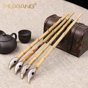Muxiang <b>Bamboo</b> Smoking Pipe Straight Type Handmade Tobacco Pipe With Silver <b>Screens</b> Gift Set - Product Image 2