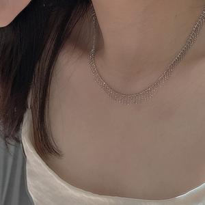 S925 Pure <b>Silver</b> Niche Design Heart-Shape Lock <b>Necklace</b> Retro <b>Simple</b> Luxury European American Style Chain Fashionable <b>Necklace</b> - Product Image 3