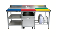 Plan de travail de cuisine professionnel en acier inoxydable 201/304, robuste et pratique, pour la restauration et les cuisines commerciales