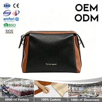 Sacs de maquillage portables, trousse de toilette, trousse de maquillage pour voyage, étanche, grande trousse de voyage en cuir, trousse de maquillage en cuir PU