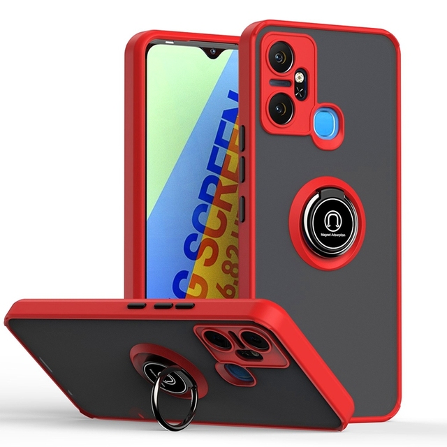 Matte Finger Ring TPU PC Case for Infinix Smart 6 Plus NOTE50 Pro Hot 50 Pro Plus 4G 50i Magnetic Car Mount Holder Cover