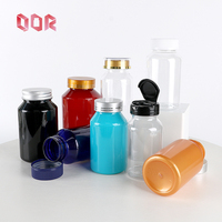 PET de qualité alimentaire couleur personnalisée 120ml avec bouchon CRC personnalisé bouchon métallique à rabat pour bouteille de supplément de capsule de vitamine