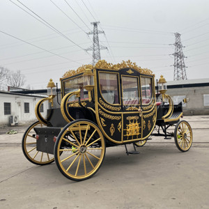Luxury Four Wheels Custom size Wedding Golden Royal Carriage for Sale Wedding Horse Carriages - Product Image 5