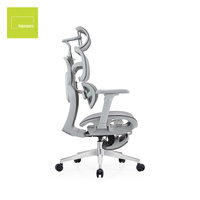 Nouvelle conception de chaise de bureau ergonomique pivotante à double dossier segmenté avec support lombaire, en maille, réglable, avec repose-pieds