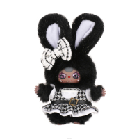 Cureplaneta Baby Three Absolute Black White Gray Bunny Plush Blind Box Monochrome Fashion Collectible Doll Mystery Gift
