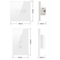 Interrupteur à enrouleur intelligent 118 mm standard US, contrôlé par l'application Smart Life, avec panneau tactile, télécommande Zigbee WiFi pour rideaux, stores et murs de garage