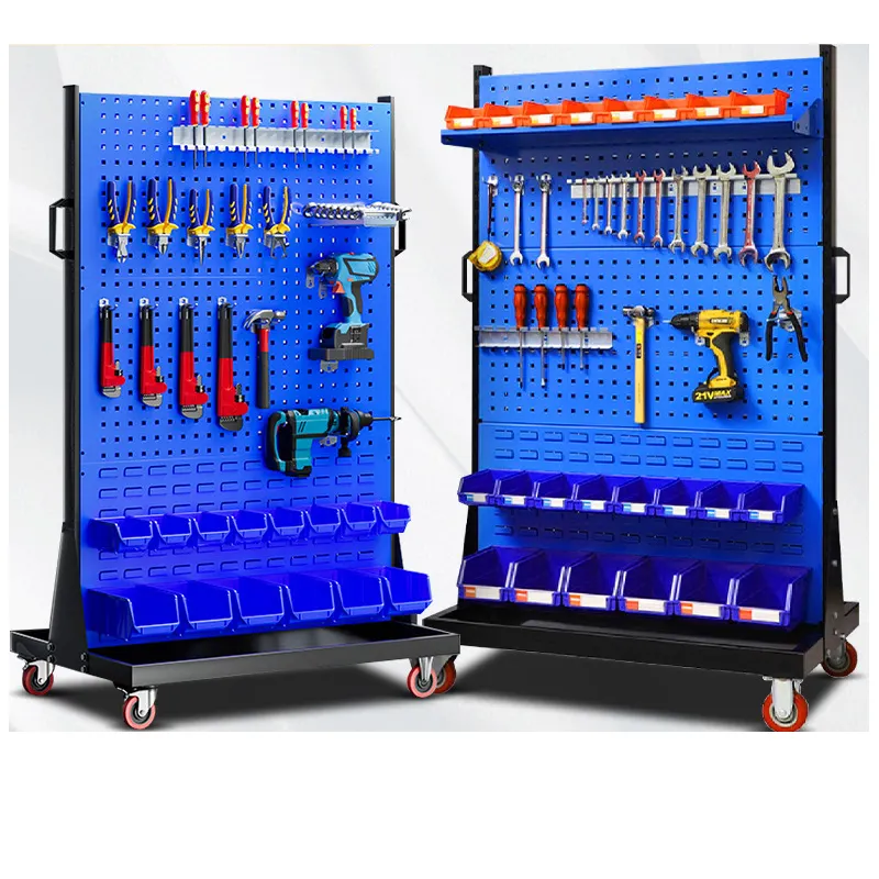 Machinery Metal Custom Work Hardware Store Tools Storage Auto Repair Movable Tool Racks With Hole Metal Fabrication Service