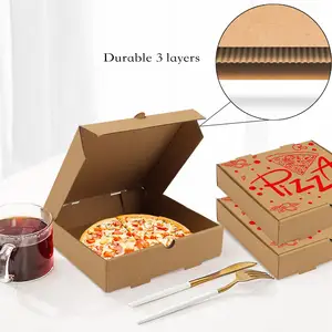 Gıda sınıfı flüt özel baskılı boyut Caja Para Pizza tasarım karton dilim karton fiyat oluklu Pizza kutusu
