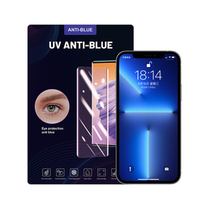 Film de protection d'écran de téléphone en verre hydrogel anti-lumière bleue à séchage UV avec logo personnalisé, matériau de découpe pour les magasins de téléphonie mobile - Product Image 1