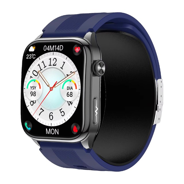 S101 Elderly Fitness Tracker Smart Watch ECG Heart Rate Monitoring AMOLED Screen SOS BT Calling Answering Calls Android Silicone