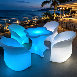 Mesas de <span class=keywords><strong>Bar</strong></span> Luminosas Modernas con Luces LED, Sillas con Diseño de Flor de Ciruelo, Resistentes al Agua IP65, Aptas para Hoteles, Restaurantes, Terrazas y Bares - Product Image 6