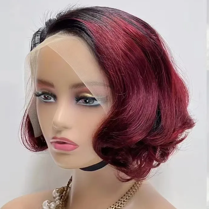 Factory Outlet Pixie Cut Human Hair Wigs Natural Sassoon Style Hair Lace Frontal Wigs Glueless Short Cut Wig