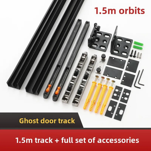 Sistema de Puerta Corredera Oculta, Herrajes para Puertas Correderas, Accesorios de Aleación de Aluminio Duraderos, Cierre Suave, Montaje Interior en Pared - Product Image 6