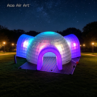 Tente dôme gonflable LED avec lumières changeantes, auvent personnalisé pour événements, pavillon lumineux pour spectacles nocturnes, festivals et expositions