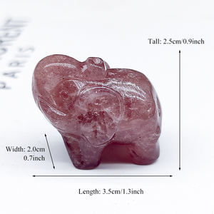 Venta al por mayor piedras curativas naturales piedras preciosas tallado de <span class=keywords><strong>animales</strong></span> elefante tallas de cristal de cuarzo - Product Image 2
