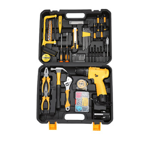 Kit d'outils de perçage électrique sans fil 1/4 po, ensemble combiné pour réparation domestique avec mallette à outils - Product Image 1