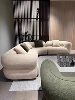 Ensemble de canapé incurvé modulaire en tissu boucle de conception européenne de haute qualité pour canapé de salon ou d'appartement