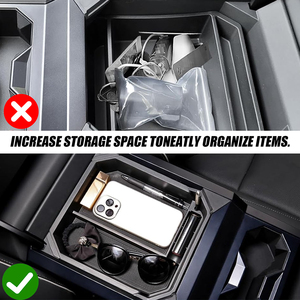 Cybertruck <b>accessories</b> Durable Double-Layer Armrest Storage Box Non-slip Storage Tray Organizer - Product Image 3