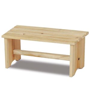 Sgabello in Legno Naturale 35x17.5x15.5 Cm, Poggiapiedi da Esterno, Panca Pouf - Product Image 1
