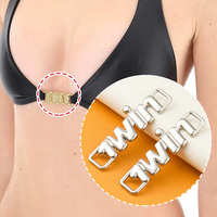 Accessoires de maillot de bain : Connecteurs métalliques pour étiquettes de vêtements, attaches personnalisées pour bikini, plaque métallique dorée avec logo pour maillot de bain