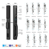 Cerradura Inteligente para Puerta de Aluminio con Rotura Térmica y Reconocimiento Facial Tuya, Cerradura Inteligente para Exteriores con Clasificación IP65 a Prueba de Agua, Cerradura para Puerta Corredera de Vidrio con Huella Dactilar