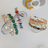 SAIJE – bandeau complet en strass pour femme, accessoires de cheveux en cristal pour fête d'été