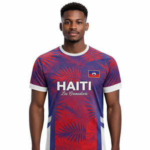 Camiseta <span class=keywords><strong>de</strong></span> Fútbol <span class=keywords><strong>de</strong></span> Haití 2026 para Aficionados, Camiseta Informal Ligera y Transpirable <span class=keywords><strong>de</strong></span> Manga Corta - Product Image 2