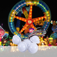 Cabochon de décoration pour parc d'attractions Turbo 33mm 1W DC12V RGB Champignon de foire High Les Led Amusement Pixel Light