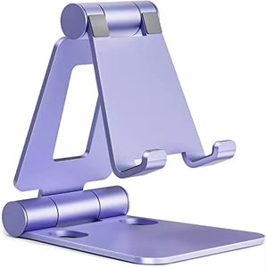 <span class=keywords><strong>Nulaxy</strong></span> Dualer Faltbarer Verstellbarer Silikon-Handyhalter 2-teilig Tischständer Kompatibel für Alle Modelle Schwarz Silber - Product Image 6
