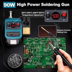Station de soudage sans fil compatible avec les batteries Makita 18V LXT, dotée d'un <span class=keywords><strong>fer</strong></span> à <span class=keywords><strong>souder</strong></span> numérique LED de 90 <span class=keywords><strong>watts</strong></span> - Product Image 4