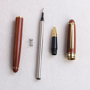 Ensemble de stylos à bille en bambou Signature avec design en bois de rose et branche acide Pointe de 0,7 mm Encre noire Impression promotionnelle Vente en gros - Product Image 3