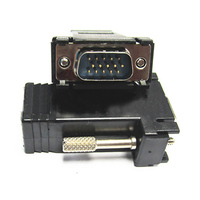 Konverter VGA RJ45 Perempuan Laki-laki CAT5E CAT6 Adaptor Kabel Jaringan Ethernet Extender PC Analog Connect Plug Switch untuk Monitor