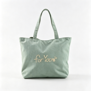 Customized Canvas tote bag, Beige canvas tote bag, Embroidered canvas tote bag, <b>Large</b> capacity tote bag for women - Product Image 4