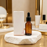 Flacon compte-gouttes rond vide en verre ambré personnalisé avec logo pour huiles essentielles et sérums de soin de la peau – 15ml, 30ml, 60ml, 100ml, 120ml, 1oz, 2oz