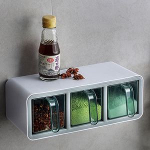 กล่องใส่เครื่องปรุงแบบติดผนังแนวนอนและแนวตั้ง ขนาดใหญ่ ความจุเยอะ 3 ช่อง สำหรับครัวเรือน ขายดี - Product Image 6