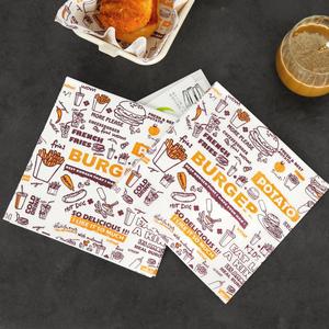 Custom 12" X 12" Grease Proof Brown Food <b>Paper</b> Wax Wrap <b>Paper</b> Sheets for Sandwich <b>Burger</b> <b>Wrapping</b> <b>Paper</b> - Product Image 1