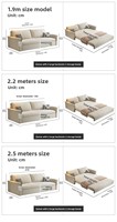 Canapé-lit moderne sur mesure à double rangée droite en tissu pour le rangement Canapé-lit pliable à double usage Convertible pour les petits habitants
