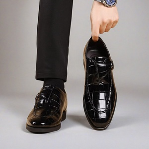 Punta cerrada otoño Pu Correa hombres Casual vestido Oxfords zapatos negocios Formal Derby zapatillas boda negocios vestido zapatos - Product Image 3