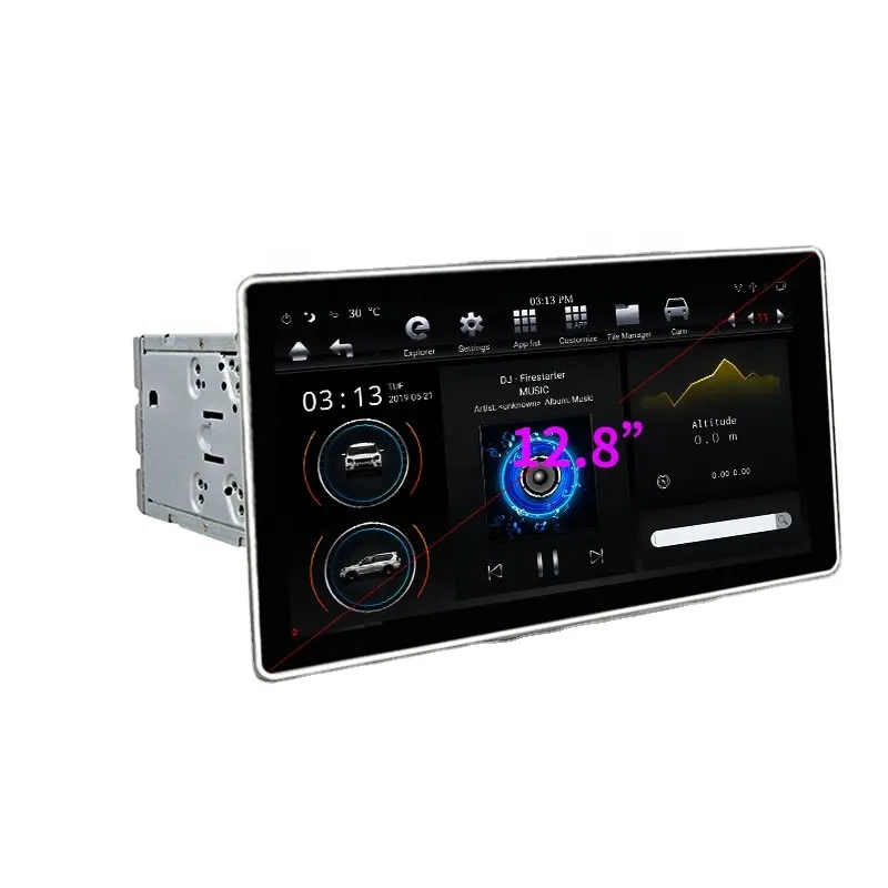 Autoradio 12.8 "Android, lecteur dvd, navigation universel, 2 din, vidéo, lecteur multimédia pour voiture, avec mp3, google play, carplay, mirrorlink