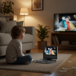 Lecteur DVD/VCD portable Vevor avec écran pivotant HD de 7 pouces et batterie intégrée pour usage personnel - Product Image 2